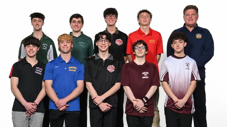 Newsday's All-Long Island boys bowling team 2024. Top row, from...