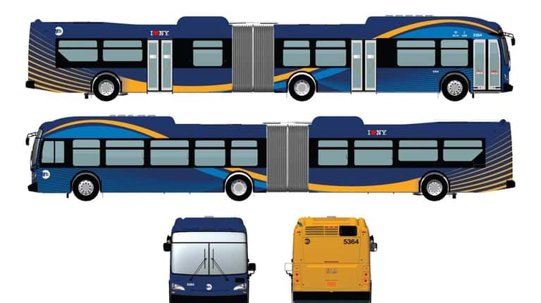 A rendering of the MTA's new, state-of-the-art buses.