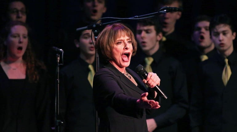 Actress Patti LuPone performs with students from Northport's high school...