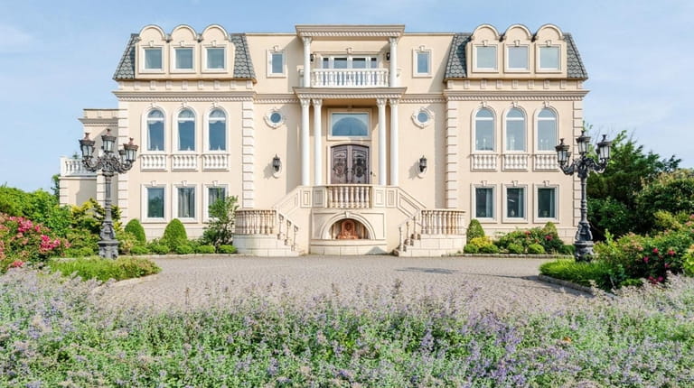 The Hewlett Harbor waterfront mansion, listed for $5.918 million.