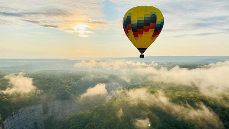 A hot-air balloon ride over Letchworth State Park.