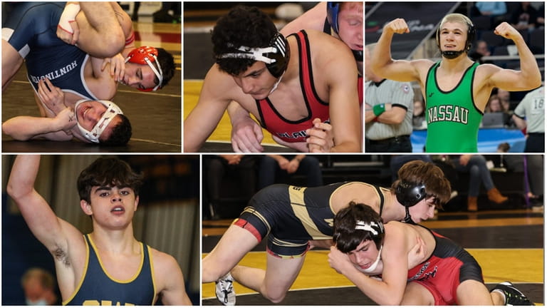 Clockwise, from top left: Max Casiano of Huntington and John...