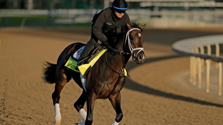 Kentucky Derby hopeful Forte works out at Churchill Downs Tuesday,...