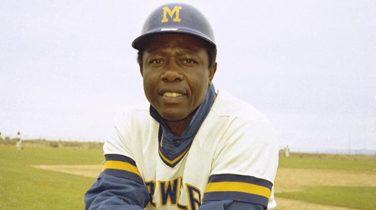 Milwaukee Brewers' outfielder Hank Aaron is seen in 1975.