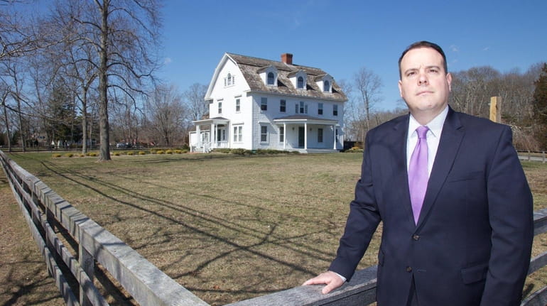 Brookhaven Town Councilman Dan Panico stands at the Havens Estate,...