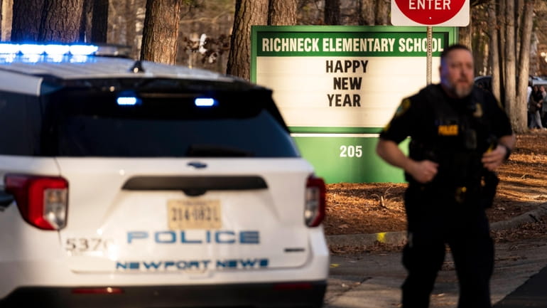 Police respond to a shooting at Richneck Elementary School, Friday,...