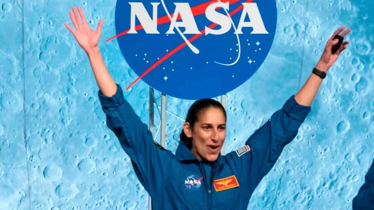 Jasmin Moghbeli celebrates during the astronaut graduation at Johnson Space...