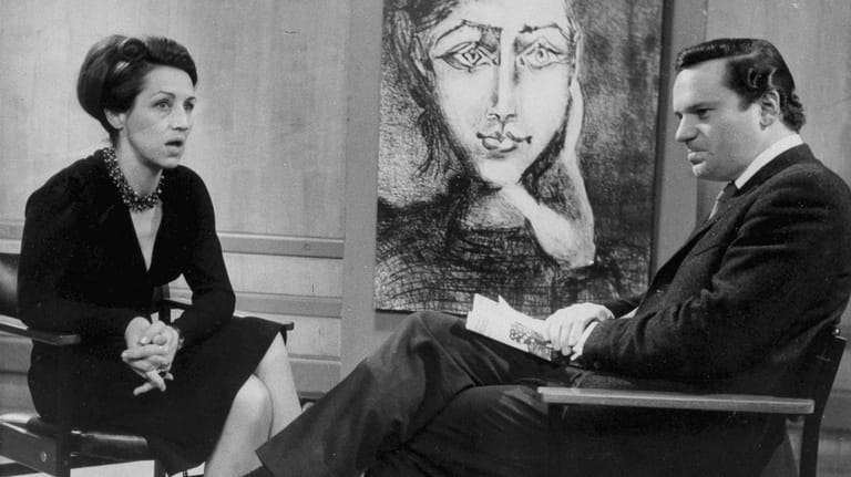 Artist Francoise Gilot appears during an interview with Reginald Bosanquet...