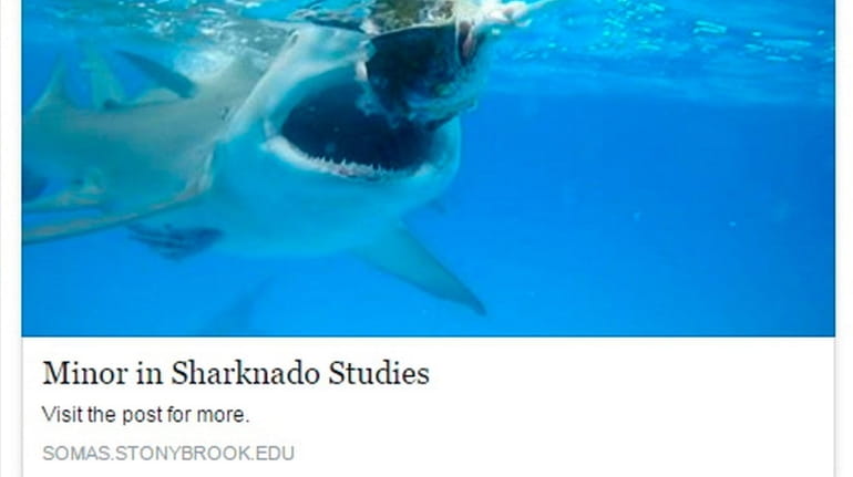 Despite its official-looking webpage, the sharknado studies program isn't real....