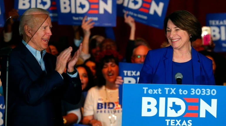 Sen. Amy Klobuchar, D-Minn., endorses Democratic presidential candidate former Vice...