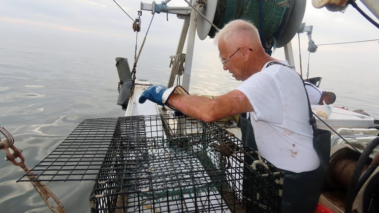 Phil Karlin, a Riverhead fisherman who works Long Island Sound...