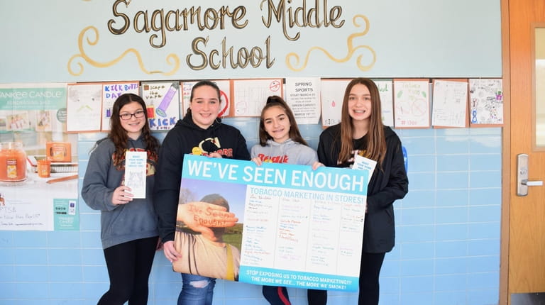 Seventh-grade health education students in the Sachem school district recently volunteered...