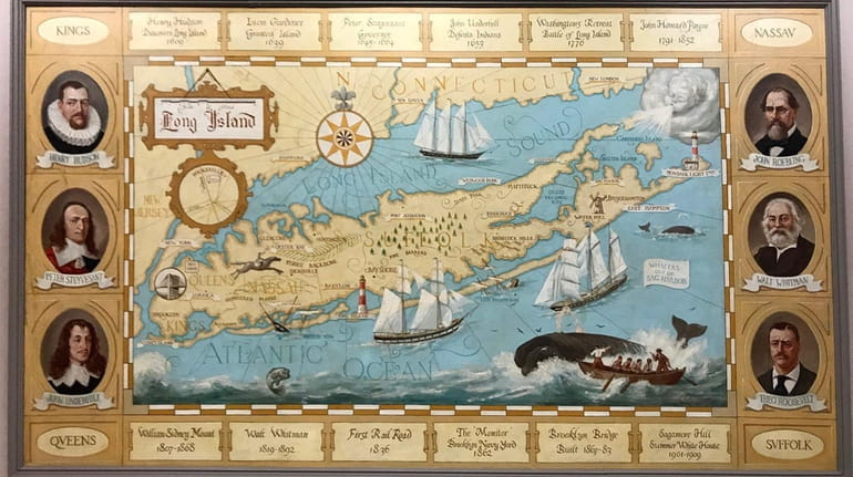 A mural at the Hicksville Sears depicts a historical map...