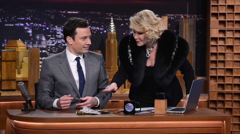 Joan Rivers visits "The Tonight Show Starring Jimmy Fallon" on...