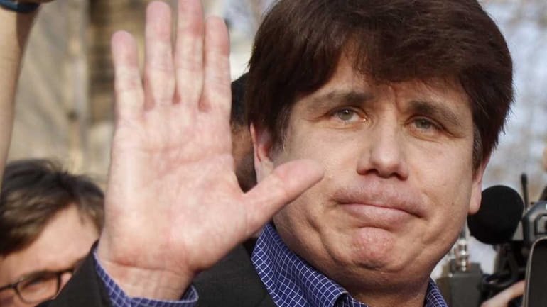 Former Illinois Governor Rod Blagojevich holds a news conference outside...