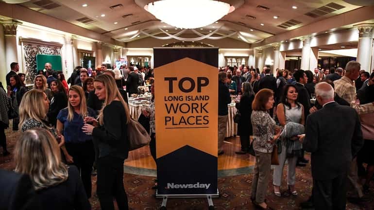 Attendees mingle during the cocktail hour before last year's Newsday's Top...