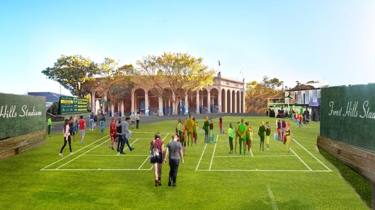A rendering of Forest Hills Stadium, which will have grass...