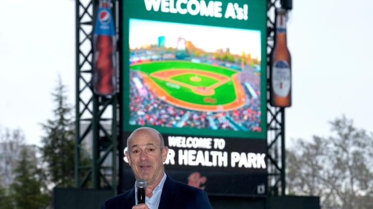 John Fisher, owner of the Oakland Athletics baseball team, announces...