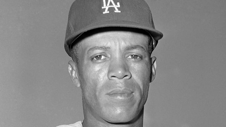 Los Angeles Dodgers infielder Maury Wills at spring training on...