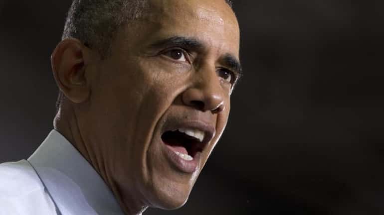 President Barack Obama speaks at the University of Wisconsin at...