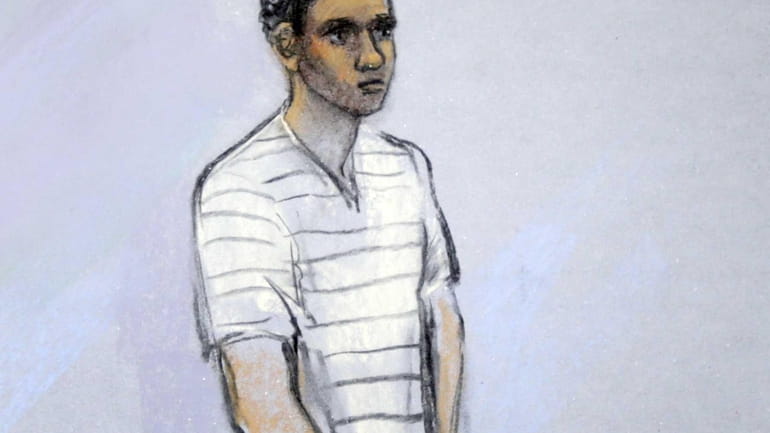 A courtroom sketch of defendant Robel Phillipos. (May 1, 2013)