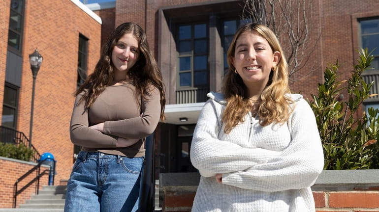 Students Kate Kerpen, left, and friend Charlotte Packer helped create...