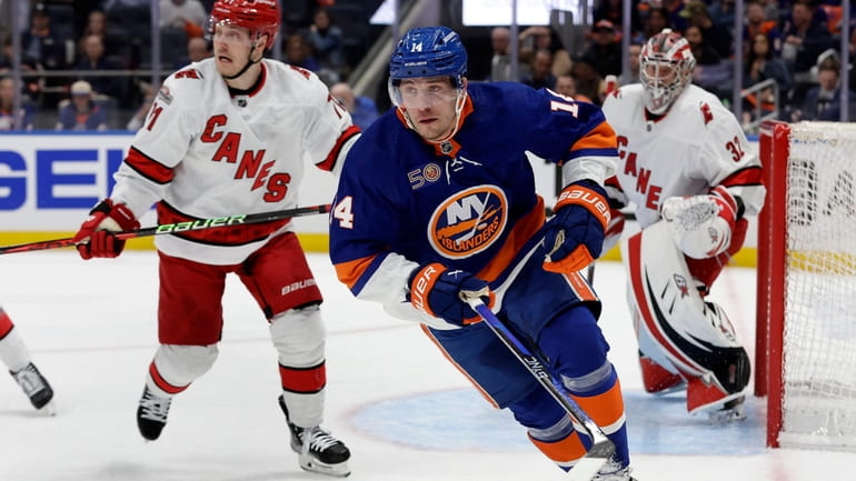 Bo Horvat of the New York Islanders skates against the...