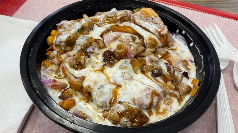 Samosa chaat at Desi Bites Cafe, a new eatery in...