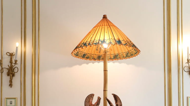 The "Lobster Lamp" by Christopher Tennant at the Vanderbilt consists of a...