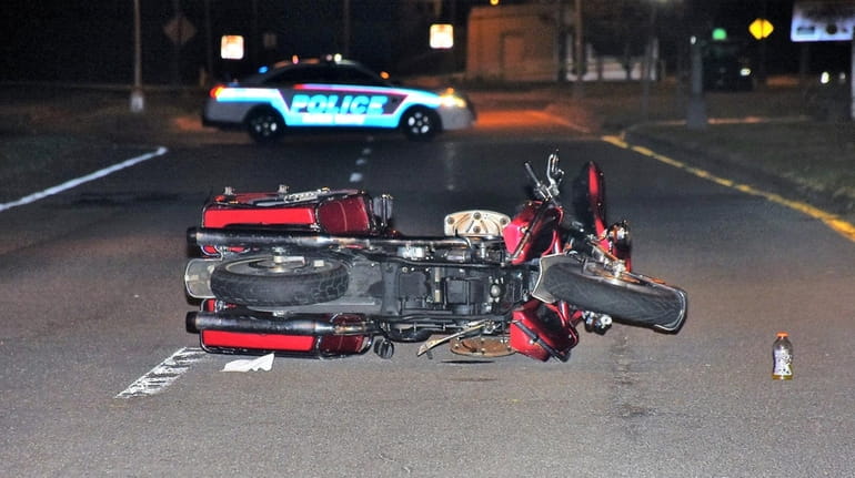 Two people on a motorcycle were hurt Sunday night when...