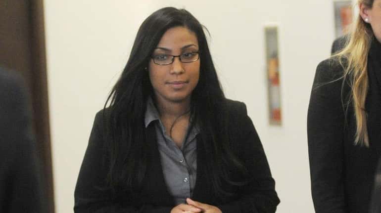 During a break in court proceedings Noriella Santos testified against...