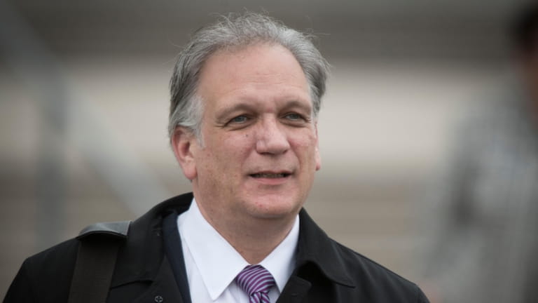Former Nassau County Executive Edward Mangano leaves federal in Central Islip...