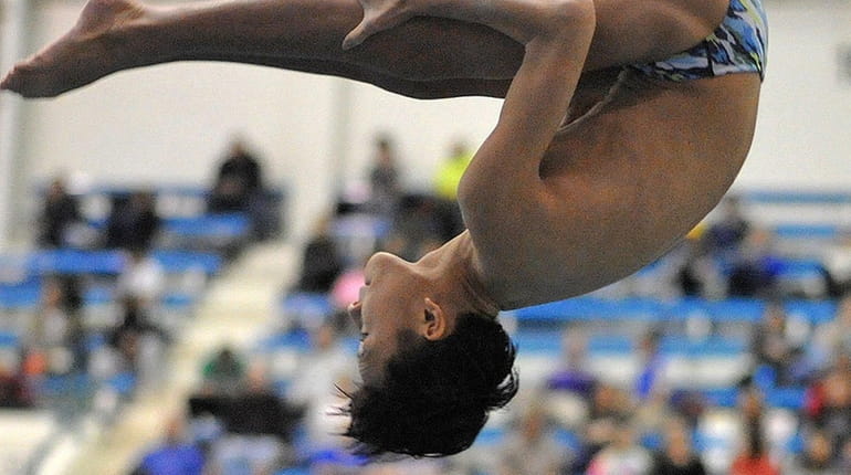 Cameron Yuen of Garden City competes in the NYSPHSAA boys...