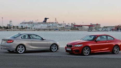 The new BMW 2 Series coupe is 2.8 inches longer...