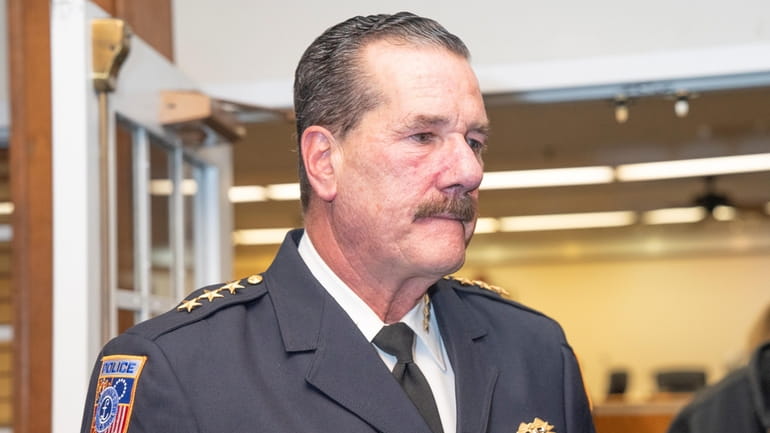 Southold Town Police Chief Martin Flatley makes his first public...