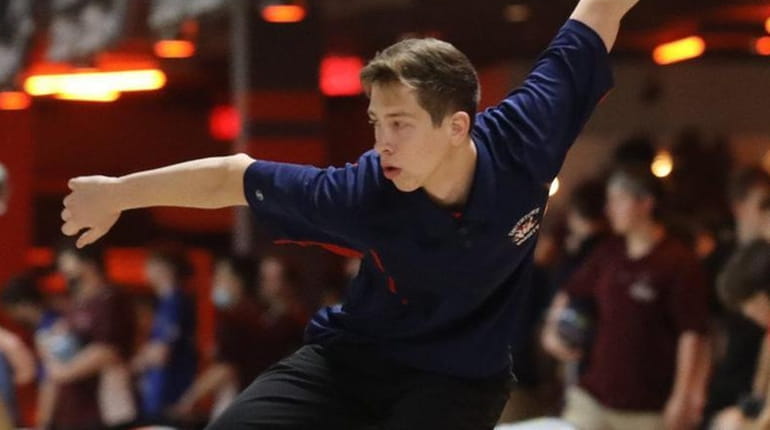 Kyle Perillo from Smithtown at the Suffolk bowling individual championships at...