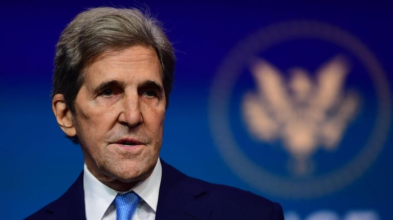 Former Secretary of State John Kerry speaks Nov. 24, 2020, at...