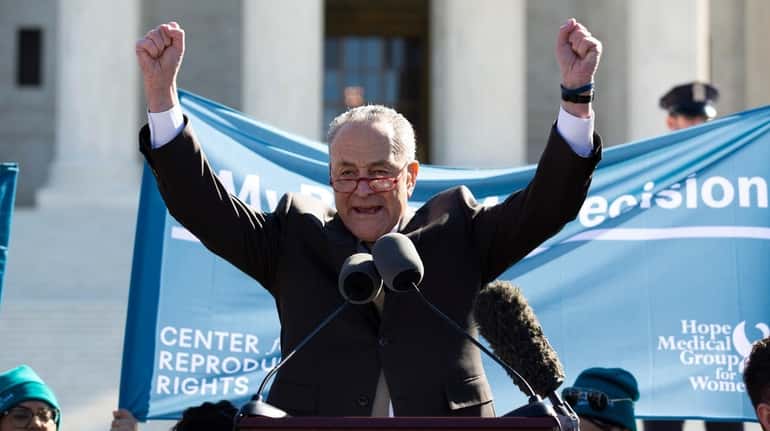 Senate Minority Leader Chuck Schumer (D-N.Y.) at an abortion-rights rally...