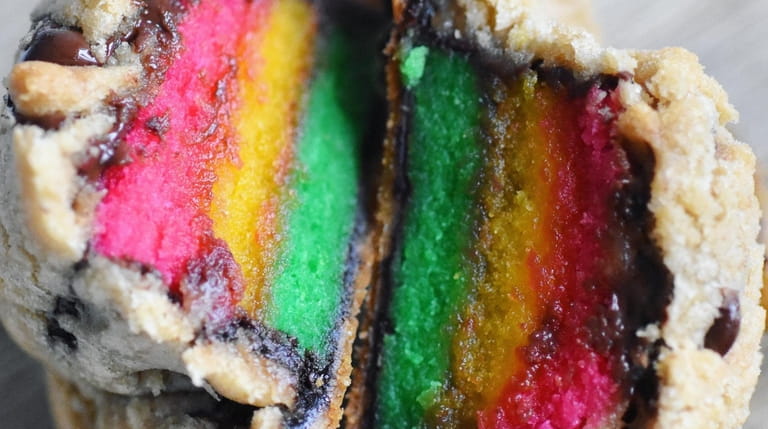 Balaboosta's Bakery sells its rainbow cookie stuffed cookies at The...