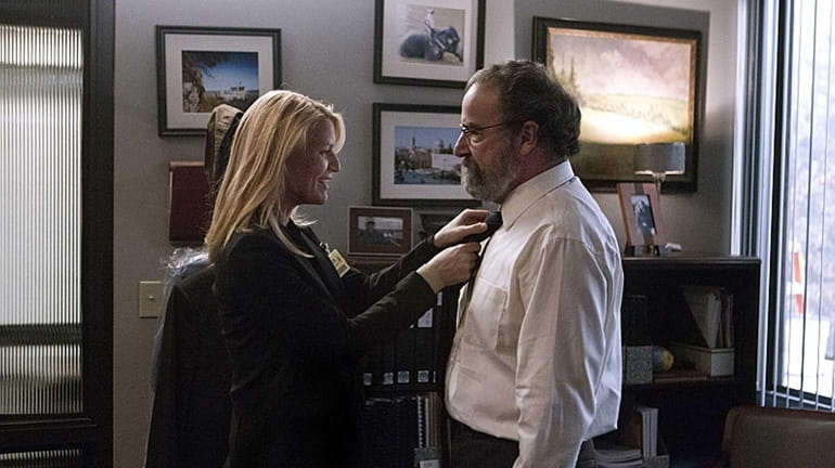 Claire Danes as Carrie Mathison and Mandy Patinkin as Saul...