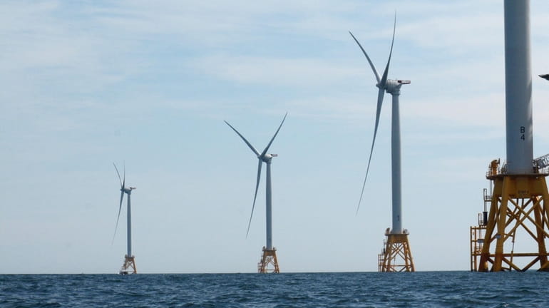 The Deepwater Wind offshore wind farm near Block Island in 2016.