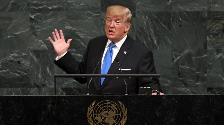 President Donald Trump addresses the 72nd Annual UN General Assembly...