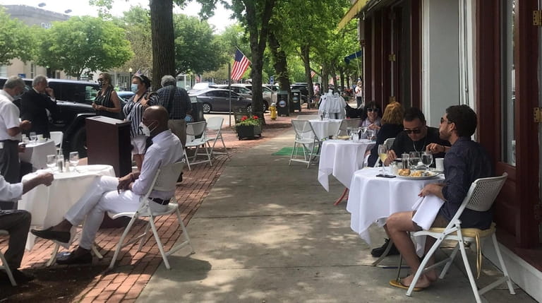 Outdoor dining at 75 Main in Southampton on Wednesday.