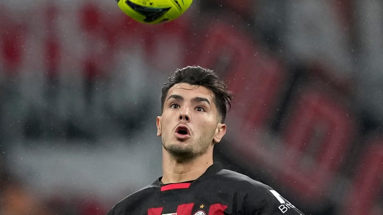AC Milan's Brahim Diaz controls the ball during the Serie...