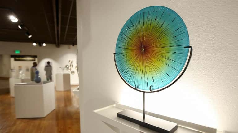 Amagansett artist Andy Stenerson, who creatred the blown-glass piece "Green...