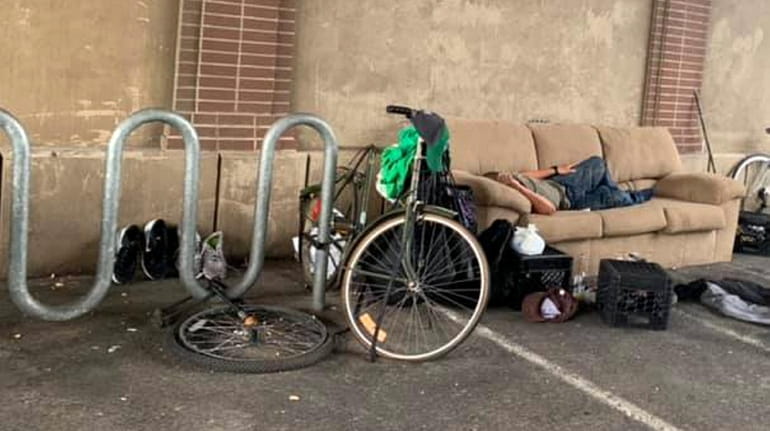 A Facebook photo shows the couch that a homeless man,...