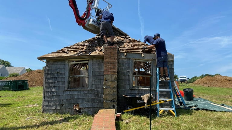 In 2021, workers dismantled the Wainscott House, which will be...