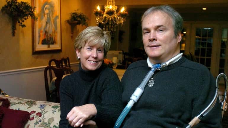 NYPD Det. Steven McDonald, with his wife, Patti Ann, at...