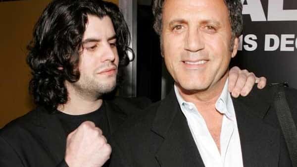 Sage Stallone (L) and Frank Stallone at the premiere of...