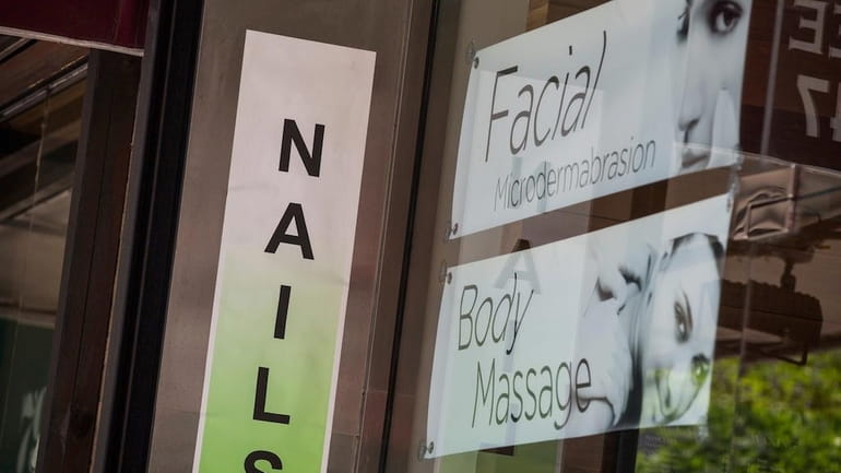 A nail salon is seen on May 11, 2015 in...